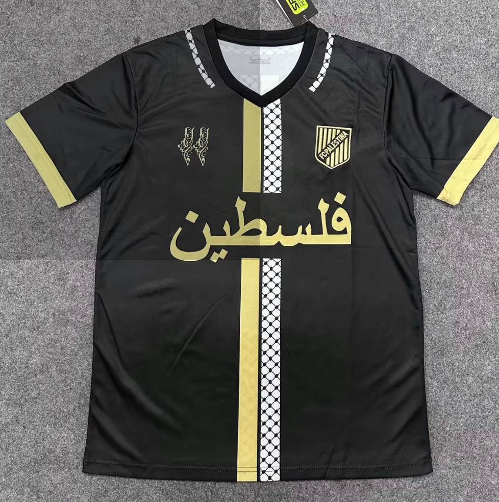 Palæstina Black & Gold Jersey – Keffiyeh Edition | Unisex