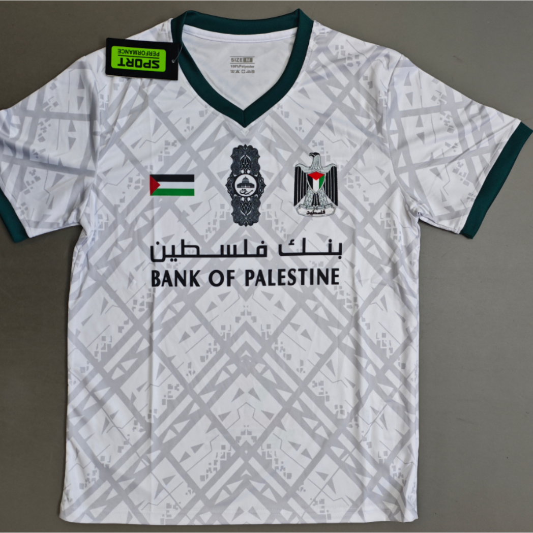 Palestino White Home Jersey – Bank of Palestine Edition | Unisex 2024